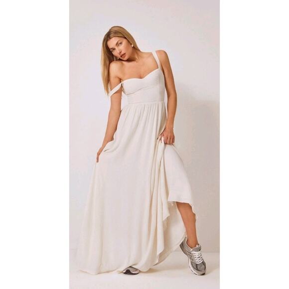 Reformation Hollyhock Ivory Cream Lecce Maxi Bride Bridal Gown Wedding Dress XS - Picture 12 of 16